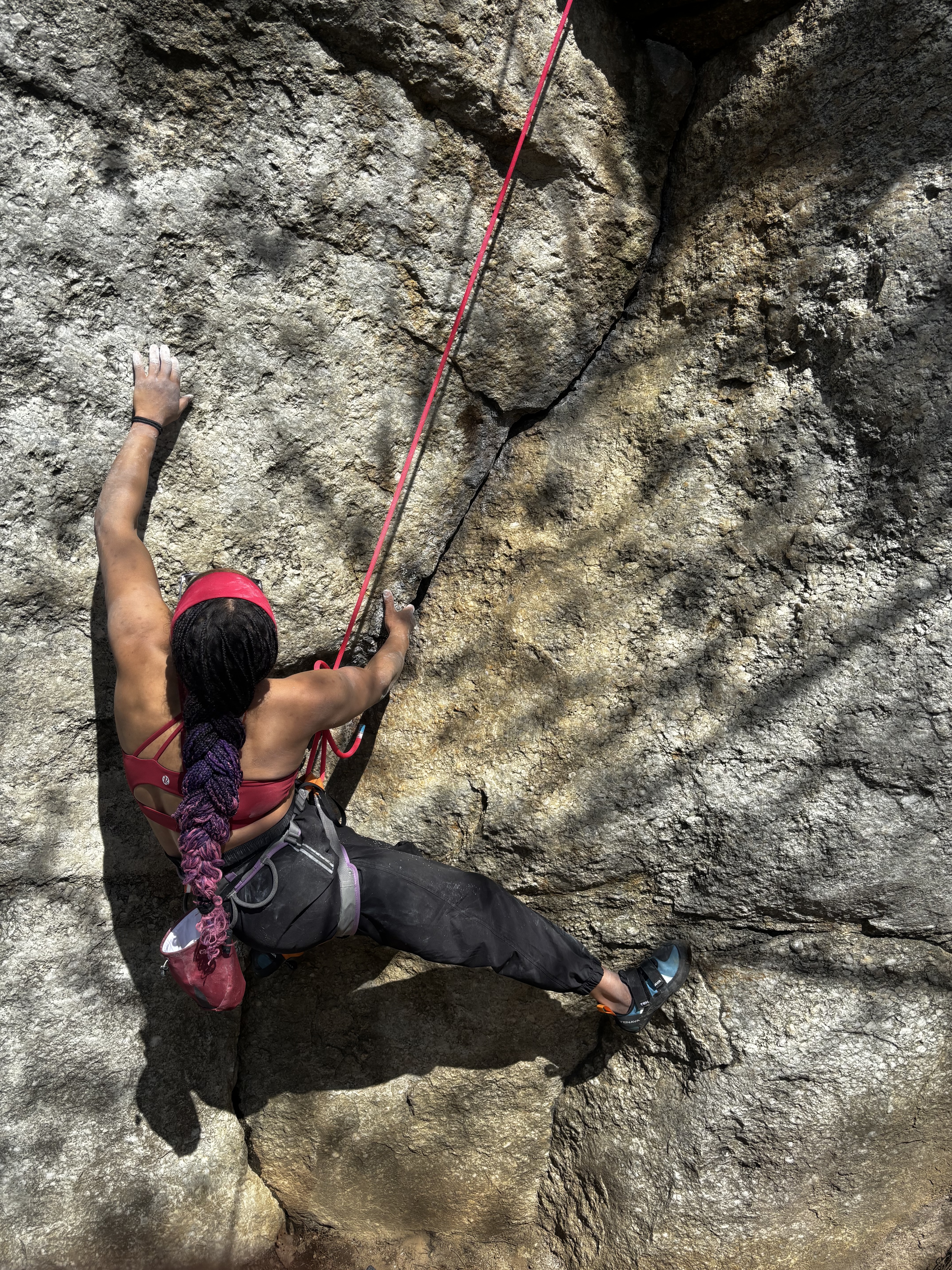 Photo of Melissa climbing a different route called Nice Crack Climb